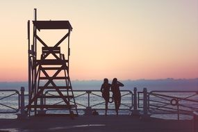 lifeguard tower by the sea