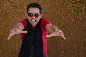 cheerful stylish man