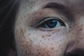 face eye girl freckles portrait