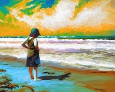 beach ocean shoreline drawing