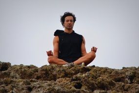 Man in meditation position