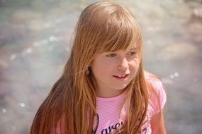 portrait of child girl long hair