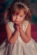 cute child girl in white dress