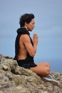 meditate man people yoga concentration
