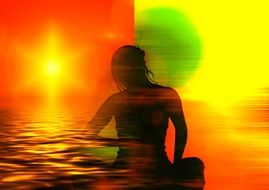 meditation reflection woman drawing