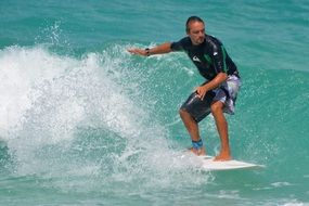 man on the surfboard in the ocean