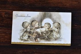 christmas love, vintage greeting card