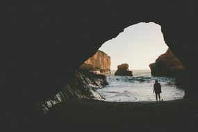 cave sea beach