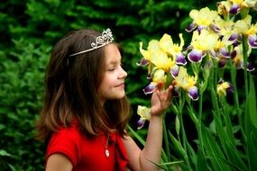 vintage girl portrait with flower
