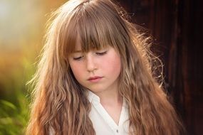 portrait of a girl in the evening lights