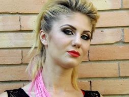 rock model with blond hair