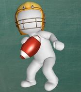 american football man 3d drawing