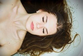 portrait of a girl on the water