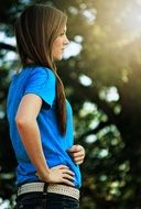 Photo of Brunette girl in profile