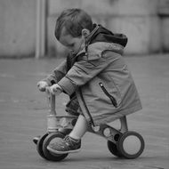 boy on the balance bike