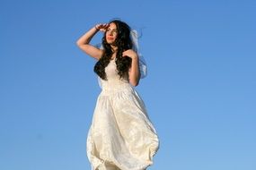 Girl in fairy dress with wings