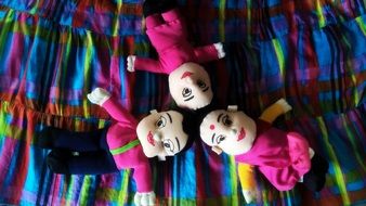 colorful handmade soft dolls