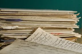 many handwritten letters