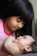 brothers sister baby girl child
