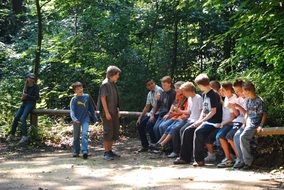group of teenager in forest