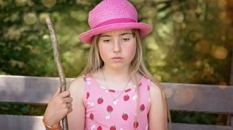 girl in pink hat