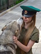 girl and dog