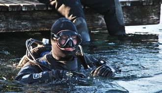 scuba diving in Lake Velenje, Slovenia