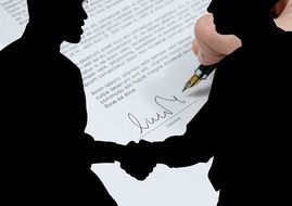 Clipart of conclusion of the contract