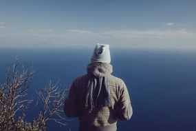 man watching on ocean
