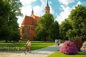 girl on bicycle in the park