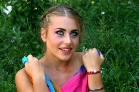 portrait of a girl with makeup on her face