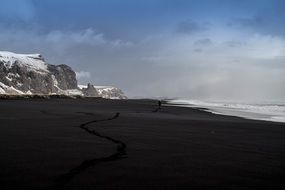 Photo of empty Wintry beach