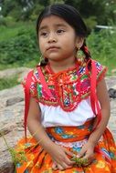 Indian girl is wearing a traditional clothes