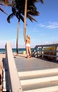 bikini model posing