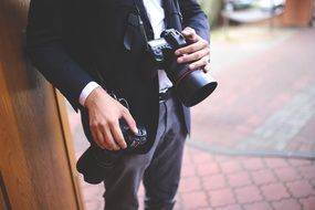 photographer with two cameras