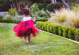 cute little girl in bright dress