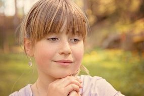 photo of a pensive girl