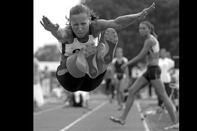 Jumping sport woman