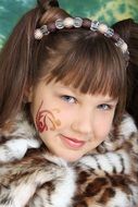 portrait of Beauty girl with painting on a face