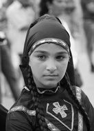 Black and white Portrait of Turkish girl