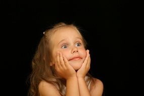 girl child astonished surprised