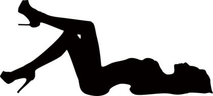 silhouette of a lying girl in shoes
