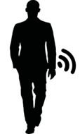 black silhouette of a man as notification