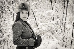 black and white picture of a glamorous lady