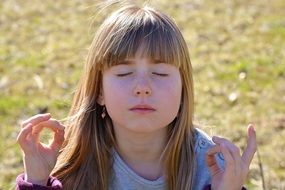 relaxing child with long hair