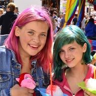 girls with bright hair