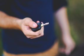 car keys in man hands