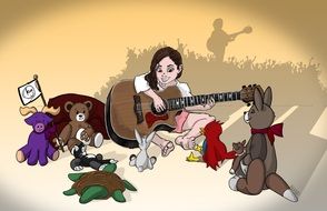 kina grannis, American singer-songwriter, cartoon drawing