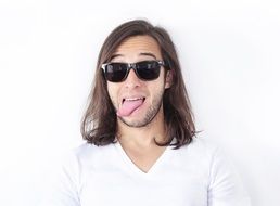 cool dude with long hair and sunglasses