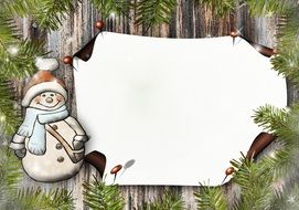 snow man greeting card drawing